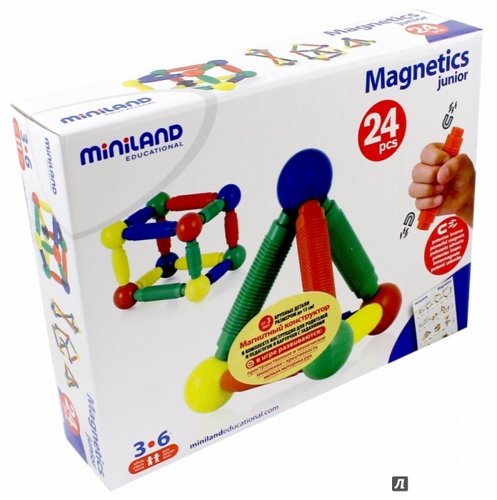 Магнитный конструктор Magnetics (24 детали), Miniland – купить по ...
