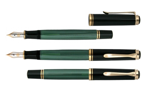 Ручка перьевая Pelikan Souverän® M400 Black and Green GT, M (994863)