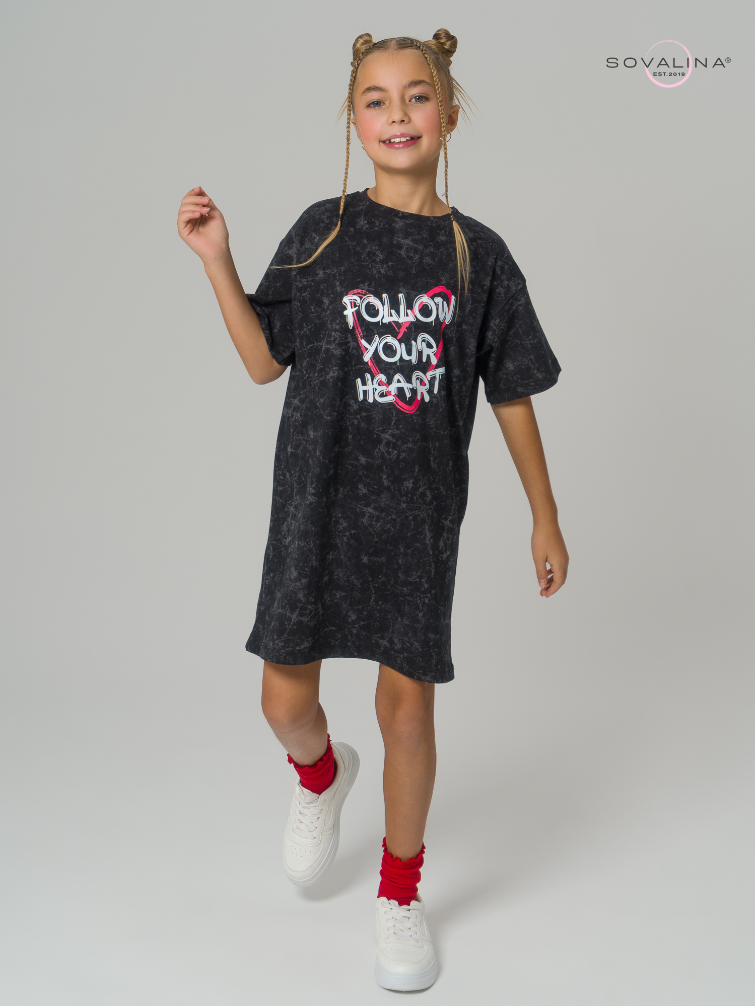 Платье Teen варенка графит FYH