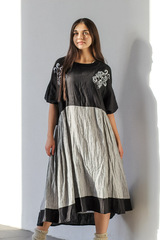 Настенька. Платье комбинированное с вышивкой PL-422570