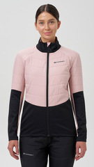 Премиальная куртка для лыж и зимнего бега Nordski Hybrid Pro 2.0 Black/Soft Pink W женская