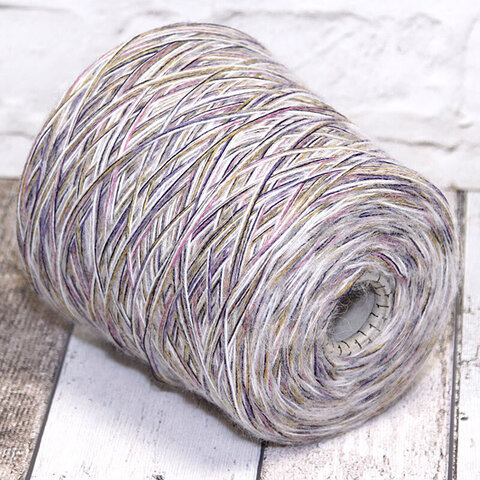 Смотка с альпакой и мохером 250 горчично-синий секционный