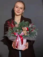 Новогодняя композиция Мишка в лесу