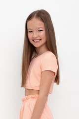 фуфайка  для девочки  КР 302049/персиковый жемчуг к463