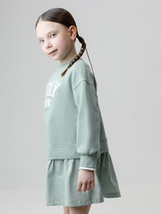 платье  для девочки  КР 5835/голубой прибой к635