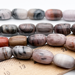 Окаменелое дерево бусины (халцедон), бочонок, размер около 12*8 мм, цена за набор 7 бусин