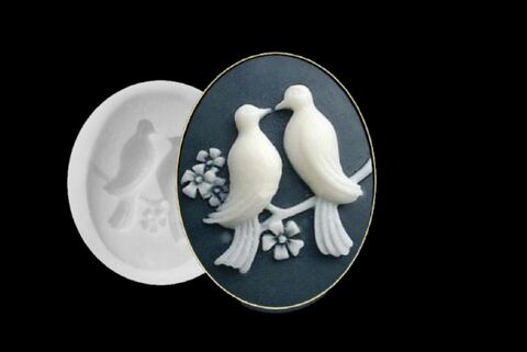 Силиконовый молд Камея № 31 Птички