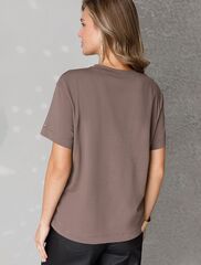 Нарядная футболка с принтом фольгой из премиального хлопка с эластаном  D49.124 (129943)