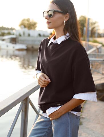 Футболка из тонкого премиального футера с эластаном  D49.081 (117832)