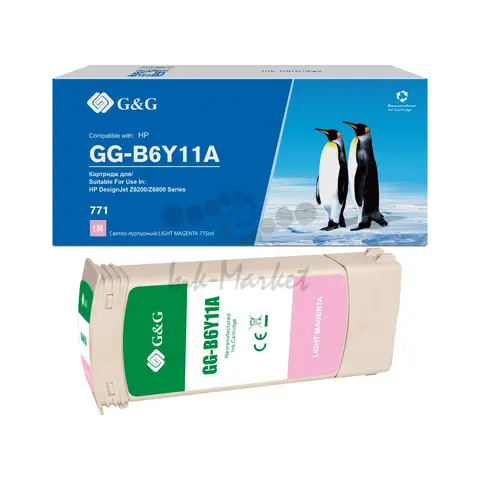 Картридж струйный G&G GG-B6Y11A 771C светло-пурпурный (775мл) для HP DesignJet Z6200