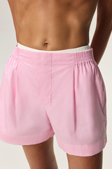 Шорты из хлопка с гульфиком в полоску KOS Розовый