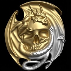 Силиконовый молд Череп с драконом