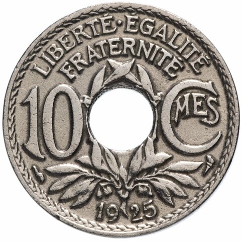 10 сантимов. Франция. 1918-1938 гг. XF