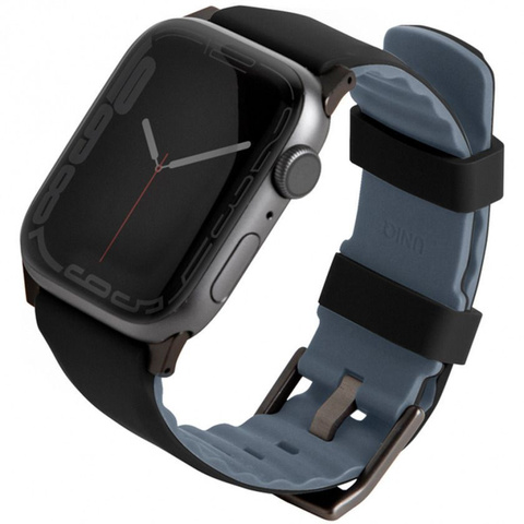 Ремень силиконовый Uniq LINUS для Apple Watch 49/45/44/42, цвет черный