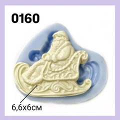 0160 Молд силиконовый. Дед Мороз в санях.