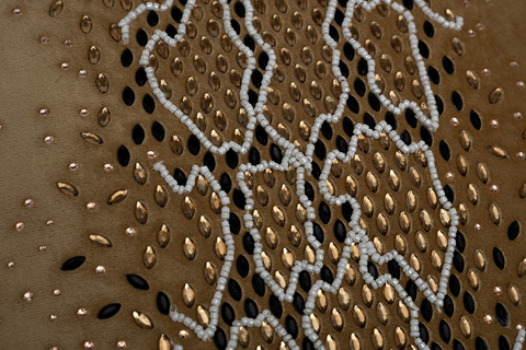 Подушка декоративная 45x45 Garda Decor Питон со стразами золотая