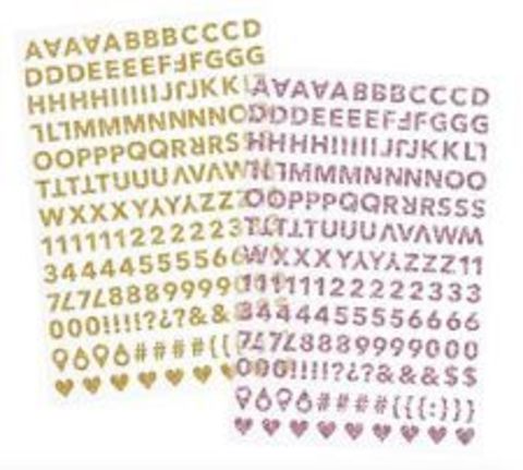 Стикеры на прозрачной основе Heidi Swapp Memory Planner Stickers - Gold & Pink Glitter Alphabet