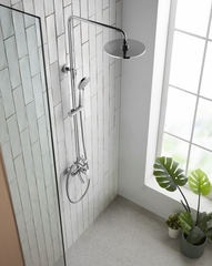 Душевая колонна Bravat Rhein настенная с одной ручкой (с изливом), хром (F6429564CP-A-ENG)