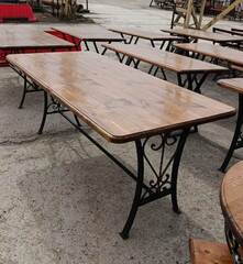 Стол кованый прямой длина 2м х 0,95 ОВАЛ