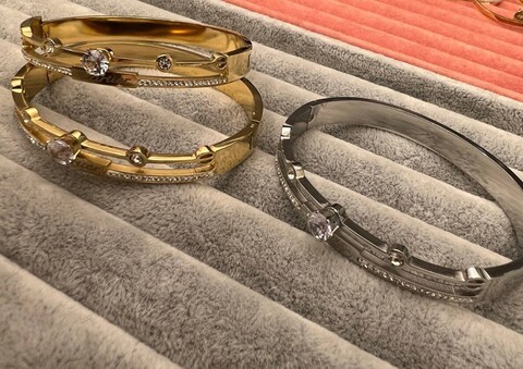 Браслет Cartier с кристаллами серебро