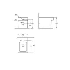 УНИТАЗ НАПОЛЬНЫЙ ПРИСТАВНОЙ БЕЗОБОДКОВЫЙ GROHE CUBE CERAMIC 3948500H