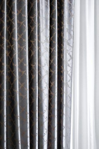 Портьера 275х260 Garda Decor Trento серая