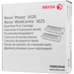 Двойная упаковка тонер-картриджа Xerox 106R03048 для Xerox Phaser 3020/WC3025. Ресурс 2х1500 стр.