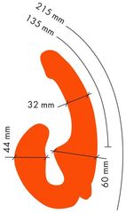 Оранжевый анатомический страпон с вибрацией