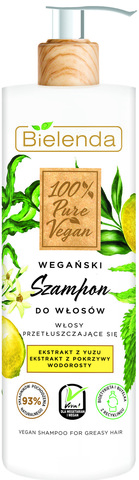 100% PURE VEGAN шампунь для жирных волос, 400 г