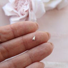 Подвеска капля, 6*3 мм, родий, 10 штук, Р050