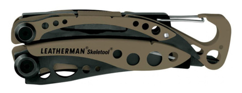 Мультитул Leatherman Skeletool Coyote 100 mm, 7 функций, коричневый/чёрный (832207)
