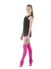 Гетры вязаные с вырезом под пятку для гимнастики  СОЛО (фуксия)