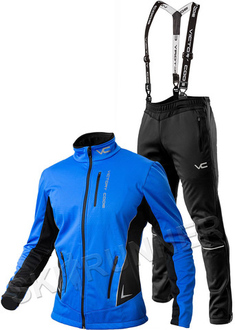 Утеплённый лыжный костюм 905 Victory Code Speed Up Blue A2 с лямками мужской