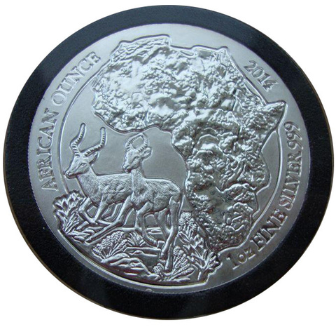 Руанда 50 франков 2014 Антилопа African Ounce Африканская унция СЕРЕБРО