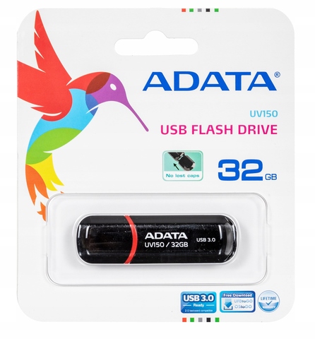 Флэш-диск USB3 32gb a-data uv150 черный 90/20 мб/с auv150-32g-rbk