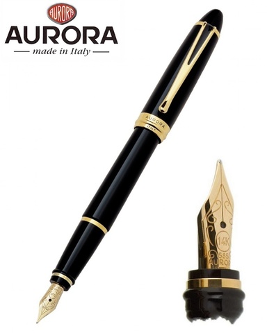 Ручка перьевая Aurora Ipsilon De Luxe, Black GT (AU-B12/NF)