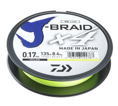 Купить шнур плетеный Daiwa J-Braid X4 135м 0,19мм желтая