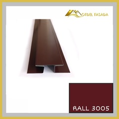 Стыковочный профиль для сайдинга сложный 75мм RALL 3005-Красное вино 2м