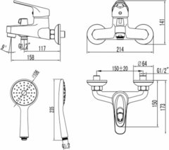 Смеситель для ванны Lemark Luna - LM4134C