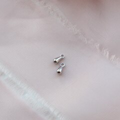 Подвеска капля, 6*3 мм, родий, 10 штук, Р050