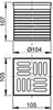 Решетка 105 × 105 латунь-хром, арт. APV0500 AlcaPlast
