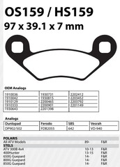 Тормозные колодки для квадроциклов Polaris, Stels Rival HS159