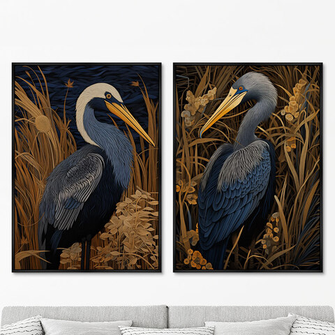ArtNoMore - Набор из 2-х репродукций картин на холсте The Birds, 2024г.