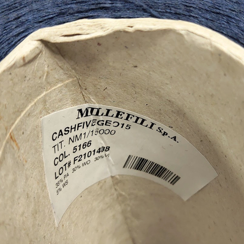 Смесовка с кашемиром (5%) MILLEFILI CASHFIVE GEO 1/15 темный джинсовый