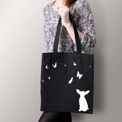 Тканевая сумка "Чихуахуа и бабочки"