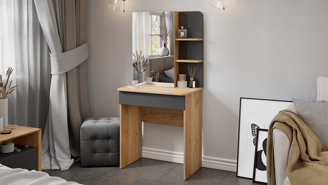 Стол туалетный Майя дуб крафт золотой / серый графит