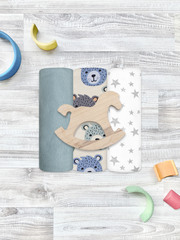 Сет из 3х пелёнок Mjölk Grizzly Bears/Blue Shadow/Звёзды