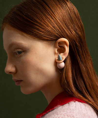 Предзаказ Моносерьга MINI SPIKE BALLOON GREY PINK