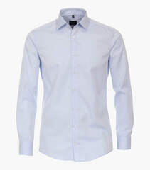 Сорочка мужская Venti Modern Fit 001889-102 из твила голубая, удлиненный рукав