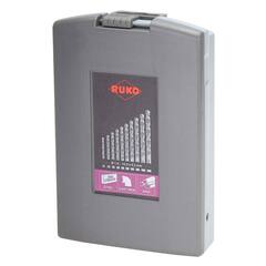 Набор сверл по металлу 1-10мм 19шт DIN338 HSSE-Co8 VA 130° (пл. кейс) Ruko 281214ERO